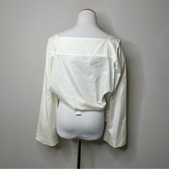 Rebecca Minkoff Womens Size Small Frannie Top in Chalk NEW Blouse Tie Back White - Picture 7 of 11
